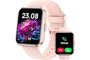 Gydom Smartwatch Donna Uomo, Orologio Smartwatch Donna con Alexa, Effettua/Risposta Chiamate, 1,8" Smart Watch con 100 Sportive, Cardiofrequenzimetro Sonno SpO2, IP68 Fitness Tracker per Android iOS