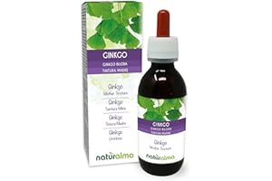 Ginkgo (Ginkgo biloba) Leaves Alcohol-Free Mother Tincture Naturalma - Liquid Extract Drops 120 ml - Food Supplement - Vegan
