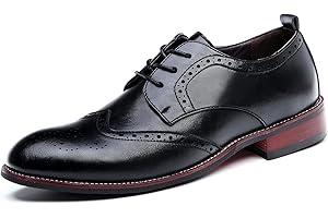 REMXI Mens Formal Shoes Leather Lace Dress Shoes Classic Mens Brogue Derbys Fashoin Wedding Party Oxford Shoes