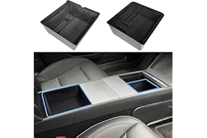 Arcoche Organizador de Consola Central para Tesla Model 3 Highland, Flocado Center Console Organizer Bandeja de Almacenamiento para 2024 Tesla Model 3 accesorios (2PC)