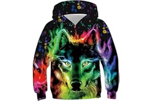 Belovecol Boys Girls Hoodies 3D Novelty Pullover Kids Funny Pullover Sweatshirts Long Sleeve Hooded with Pocket for 6-16 Years