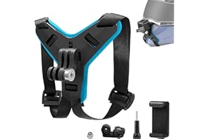 Bellanova Supporto per Mento Regolabile per Casco Moto, Supporto per Casco per GoPro con Gancio a J, per GoPro Hero 13/12/11/10/9/8/7/6/5, DJI Osmo Action, Insta360, per Action Camera (Blu)