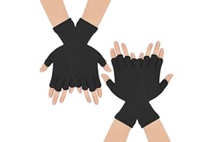 Handschuhe Fingerlos Unisex 2 Paar, Moseem Fingerhandschuhe Winter Handschuhe Warme Fingerhandschuhe ohne Fingerkuppen Handschuhe für Damen Herren