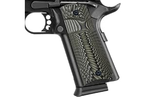 Guuun 1911 Griffe für Pistole 1911 Full Size Grips Gewehr-Hartschalenkoffer G10 Griffe Ambi Safety Cut Big Scoop Sunburst Texture