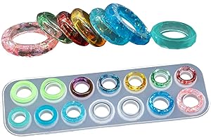Eachbid Stampi Resina Stampo in Silicone a Forma di Anello Stampo in Silicone Trasparente per Creare Gioielli Fai da Te per Principiante