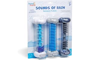 HAND2MIND Learning Resources 96019 Wettergeräusche Sensorik-Röhren, Spielzeug für 3-jährige Jungen und Mädchen, Beruhigungsspielzeug zum Anfassen, 3 Geräusche, Schnee, Regen und Gewittersturm, Mehrfarbig