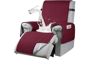 RAPRAP Waterproof Recliner Chair Cover, Recliner Sofa Coves with 6 Side Pockets, Anti-fouling 1 Seats Armchair Recliner Cover, Non-slip Chair Protectors for Recliner with Adjustable Tightening Straps