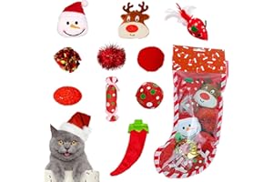 septillar Juguetes Gatos, 10 Piezas Juguetes para Gatos de Navidad Interactivos Juego para Gatitos Juego de Bolsas de Regalos