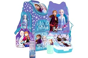 Frozen die Eiskönigin 2 II Anna Elsa Olaf 8 Teile Set SCHULRANZEN SCHULRUCKSACK RUCKSACK RANZEN TORNISTER TASCHE mit-Sticker-von-Kids4shop Federmappe