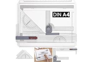 KASADIN Planche à dessin DIN A4, Planches à dessin Metric Professionnel Table à Dessin avec règle coulissante Triangle à dessin Echelle T-Quart Angle réglable pour Étudiants, Ingénieurs, Architectes