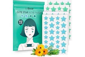 LITBEAR Spot Patches, Pimple Patches Stars, Spot Stickers with Tea Tree Oil, Hydrocolloid Patches for Pimples, Blemishes, Zits, Acne Patches for Face, 112 Dots, 14mm & 10mm