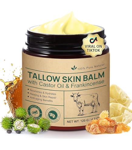 Rindertalg voor Huid, Beef Tallow Skincare Crème, Natuurlijke Rindertalg en Honingbalsem, Beef Tallow Moisturizer voor Gebarsten & Droge Huid, Diep Vochtinbrengend voor Gezicht & Lichaam Rindertalg voor Huid, Beef Tallow Skincare Crème, Natuurlijke Rindertalg en Honingbalsem, Beef Tallow Moisturizer voor Gebarsten & Droge Huid, Diep Vochtinbrengend voor Gezicht & Lichaam
