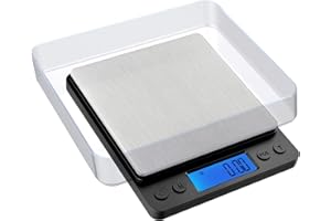 Defurhome Feinwaage 0.01g, Digitalwaage 500g/0.01g Taschenwaage, mit beleuchteter LCD-Anzeige, PCS Funktion,Tara-Funktion,6 Einheiten Konvertierung,TaschenwaageGoldwaage Münzwaage Küchenwaagen