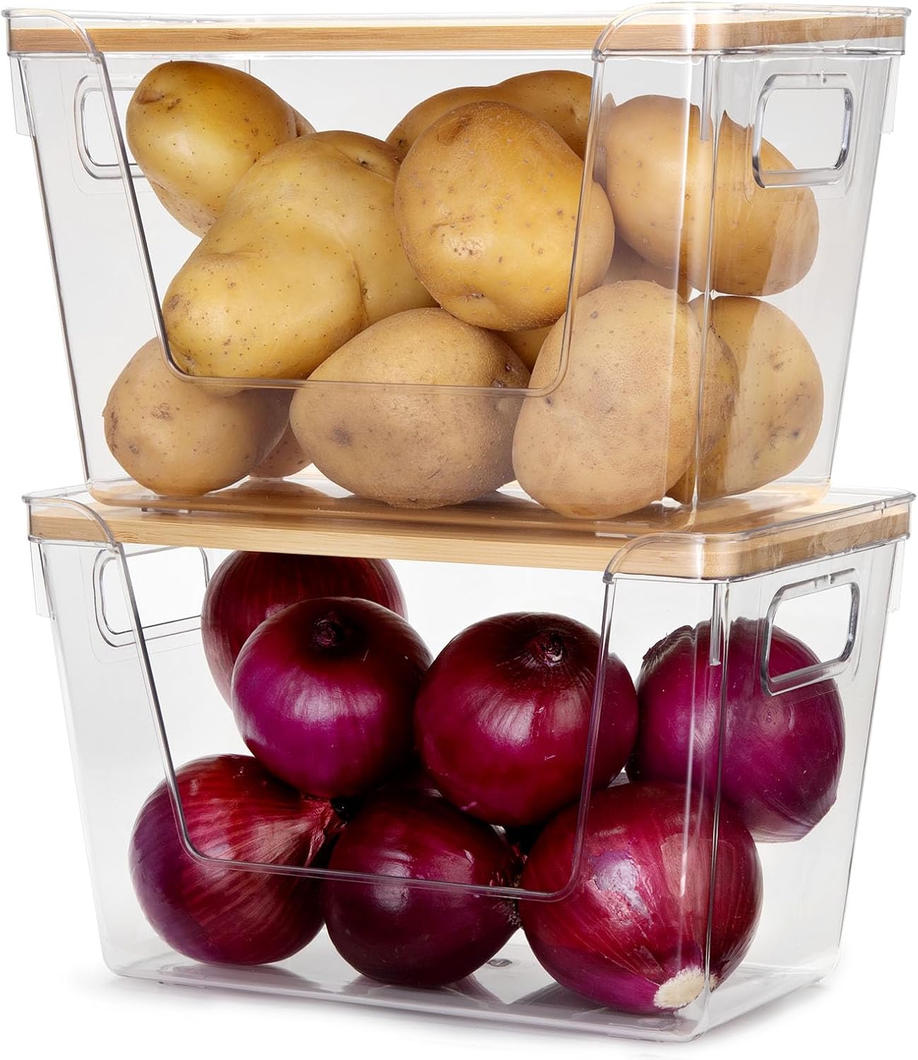 Cong.Lai Set de 2 contenedores para patatas y cebollas, para cebollas y patatas