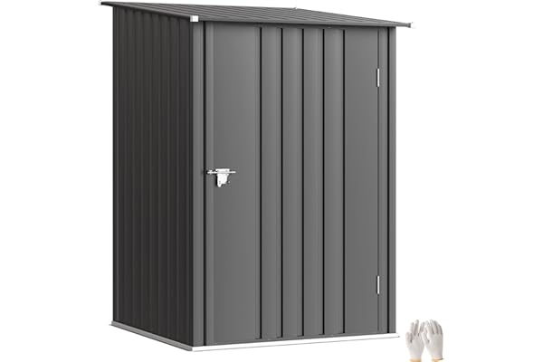 Outsunny Abri de Jardin 1m² - Remise pour Outils - cabanon Porte verrouillable - dim. 1L x 1,03l x 1,6H m - tôle d'acier ondulée Anthracite