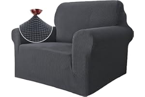 Ystyle Rozciągliwy Pokrowiec Na Sofę 1-Osobową, Uniwersalny Pokrowiec Na Kanapę Z Podłokietnikami, Antypoślizgowy Ochraniacz Na Kanapę Odporny Na Zadrapaniau, Narzuty Na Sofę, Ciemnoszary