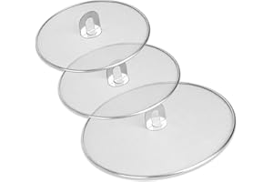 HUAMIRRA Couvercle Anti Projection, 3 Pièces de Protection Anti éclaboussures en Acier Inoxydable avec Poignée de Cuisine Pliable, Couvercle Anti éclaboussures de Casseroles Ø 25/29/33 cm, Couvercle de Poêle