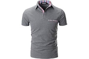 APAELEA Polo Homme Manches Courtes Lattice Couleur Contrastée Elégante Tennis Shirts
