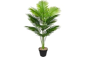 AIVORIUY Piante Finte con Vaso Areca Palma Piante Artificiali da Interno Esterno Grandi Albero Palma Finta Soggiorno Decorazioni Camera da Letto Balcone Ufficio Giardino (80cm Palmo Alto Grande)