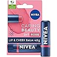 NIVEA Caring Beauty Rose Nude Lip Balm SPF30 (4.8g), 3-in-1 Buttery Lip and Cheek Tint, Rich Colour and 24H Moisturisation with SPF 30 Protection