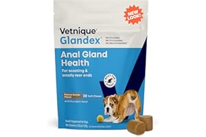 VETNIQUE Glandex Fibre Supplements Dog Soft Chews with Pumpkin for Dogs, Digestive Enzyme & Probiotic - Vet Recommended to Boot the Scoot (30ct Chew)