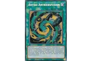 YGO LDS1-DE090 - Antike Antriebsfusion - Secret Rare - Yugioh - Deutsch - Limitierte Auflage im Set mit Ultra Pro Toploader und Ultra Pro Schutzhülle (Klarsicht)
