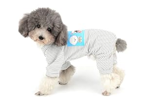 Ranphy Pijama de algodón a Rayas para Perros pequeños Camisa de Perro Casual, Mono para Perros pequeños Gatos Ropa de Cuatro Patas Ropa de Verano para Cachorros, Ropa Impresa Perros, Ropa de Mascotas