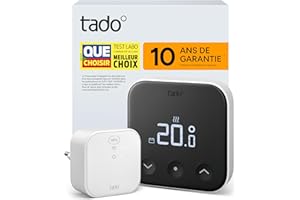 tado° Smart Thermostat X, kit de démarrage, thermostat câblé et Bridge X, commande via une application et une enceinte connectée (Alexa, Siri, Google Assistant), pas compatible avec tado° V3+