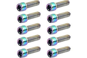 FANGEHONG 10 Pezzi Bici Stelo Bulloni, M5 x 20 mm Bulloni per Manubrio Della Bicicletta, Viti Fisse per Stelo Bici con Rondella, Vite da Bicicletta per Mountain Bike Bici da Strada (Multicolored)