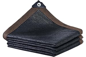 Meidansini 90% Black Shade Cloth, 6.56 x 9.84 FT Mesh Tarp with Grommets, Resistant Garden Sun Shade Netting with Taped Edge for Plant Cover, Greenhouse, Patio, Canopy, Outdoor Pergola, Barn Kennel