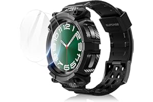 SUPCASE Etui Unicorn Beetle Pro zaprojektowane dla Samsung Galaxy Watch 6 Classic 47 mm etui (wersja z 2023 r.), [2-pak ochraniaczy ekranu], wytrzymałe etui ochronne z paskami (czarne)