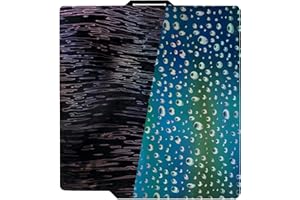 IdeaFormer Holographic PER PEH - Piastra di stampa per Bambulab X1/X1C/X1E/A1/P1P/P1S, Smooth Wood Grain + Waterdrop per PEH Spring Steel piastra per stampante 3D, 257 x 257 mm, per Bambu Lab