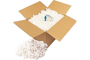 MAX SOLUTIONS Packing Peanuts White ECO Packaging Filler Water Soluble Compostable Biodegradable Loose Fill Packing Chips Void Filler (1 Cubic Ft)