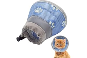 XNIVUIS Collerette réglable pour Chat Collier Conique Doux Chat Collerettes pour Chat, Collerettes pour Chiens Chat Collier de Convalescence Collier de Restauration pour Petits Chiens et (Bleu, S)