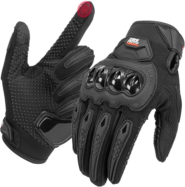 KEMIMOTO Motorrad Handschuhe Herr, Motorradhandschuhe Sommer mit Knöchelprotektor und Touchscreen, Atmungsaktive Outdoor Handschuhe für Herren und Damen, für Motorrad, Fahrrad, Roller, Jagd - 1