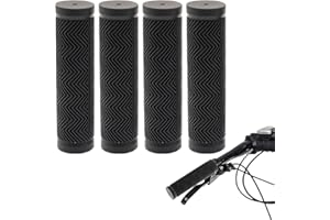 HZKAIS 2 Pairs Bike Handlebar Grips, Bicycle Handlebar, Non-Slip Soft Rubber Cycling Grips, 120 mm Road Mountain Bicycle Grip, 22 mm Inner Diameter, Black