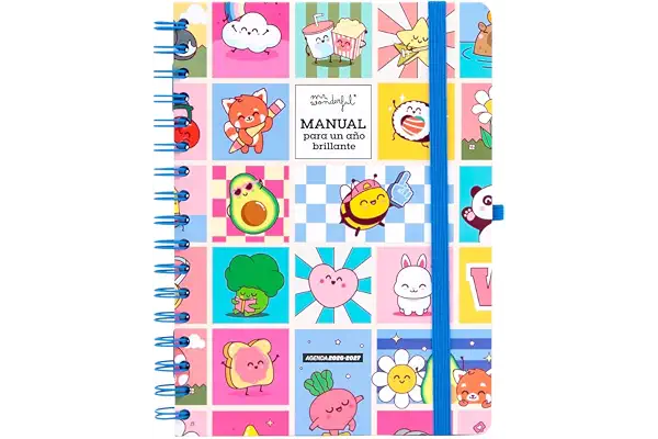 Mr. Wonderful - Agenda escolar 2026-2027 Semanal con Pegatinas y Extras – Planificador Semanal Completo Septiembre 2026 a Agosto 2027 con Regla, Bolsillo y Organización – Manual para un año brillante