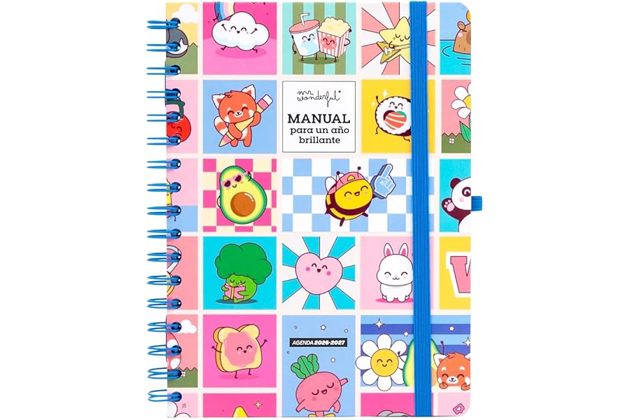 Mr. Wonderful - Agenda escolar 2026-2027 Semanal con Pegatinas y Extras – Planificador Semanal Completo Septiembre 2026 a Ago