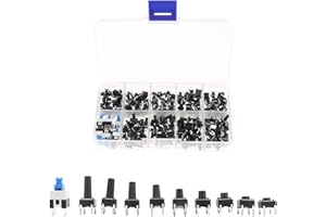 BIYM 200pcs 10 Valeur Kit de Commutateur Bouton Poussoir Momentané Tactiles Micro Ensemble avec Boîte d'assortiment