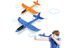 VCOSTORE Styroporflieger Katapult Flugzeug Styropor Kinder - 2 Stück Spielzeug Groß Segelflugzeug Wurfgleiter Flieger Styropor