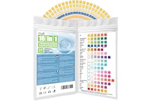 COZII Bandelettes de Test d'Eau Potable 16-en-1, 30 Pièces, Test de pH, Chlore, Dureté et Plus