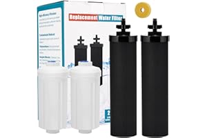 AIRKITREP Water Filter System Replacement for Berkey Water Filter, Gravity Water Filter Replacement, 2 Activated Carbon Filters and 2 Fluoride Filters Compatible with Purifiers, Pack of 4