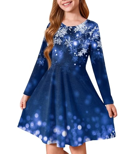 Stylisches, Lässiges Mädchenkleid Mit Langen Ärm Produktbild-Vorschau 3