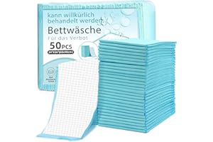 ‎EASYVIBE EasyVibe Wegwerf-Bettpads für Inkontinenz 50 Stück 60x90cm 5-lagig,90g/Stück,SAP 6g Betteinlagen Inkontinenz Einweg Erwachsenen, Heavy Duty Bettpads Inkontinenz, Einweg-Wickelunterlagen