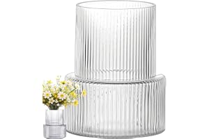Duscdesp Vas, glasvas, vaser för räfflat glas, glasvaser grå, transparent blomvas modern, stora blomvaser, rosenvas för dekor