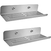 DELTAHOME Paslanmaz &Ccedil;elik 2 Adet 24cm Banyo Duş Rafı D&uuml;zenleyici -SET - VİDALI MONTAJ - inox