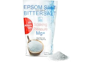 BLEU & MARINE BRETANIA Magnesio Organico, Sal Epsom, Sales de Baño, Sal Pies, Alivio Muscular, Recarga la Piel con Magnesio Natural, Exfoliante Corporal, Detox y Vitalidad, Sin colorantes, aditivos y perfumes 500 g