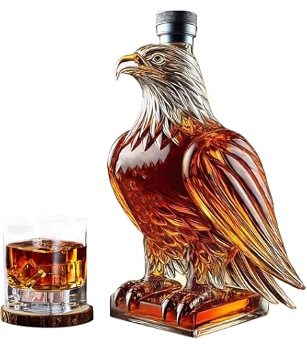 Bouteille De Whisky En Verre En Forme D'aigle – Carafe Décorative Collection – 20 X 6 X 9 Cm – Idée Cadeau Fête Des Pères, Mariage, Décoration Intérieure