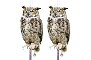 Kungfu Mall Dissuasori Per Piccioni, Dissuasore per Piccioni, Dissuasori Per Uccelli, Gufo Scaccia, 2 Pezzi Spaventapasseri Cartone Plastificato