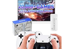 OZVAVZK Consola para videojuegos retro, consola de juegos retro M15 incorporada 20.000+ juegos clásicos, Game Stick 4K HD, con 2 mandos inalámbricos de 2,4 GHz, Plug and Play